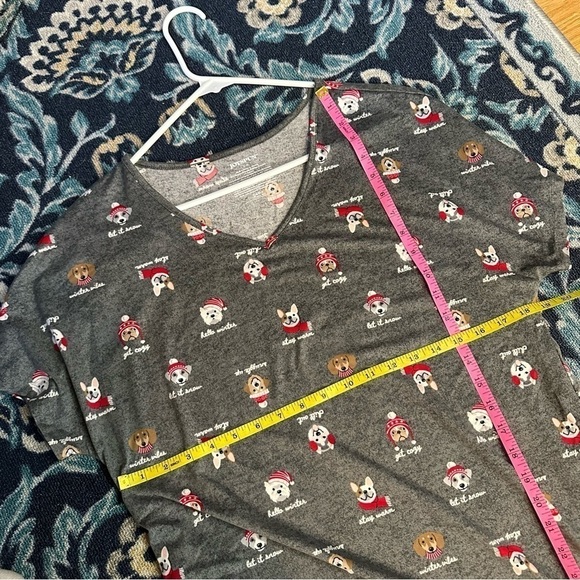 Joyspun Dog Christmas pattern tshirt dress pajama size S-M - Picture 2 of 5